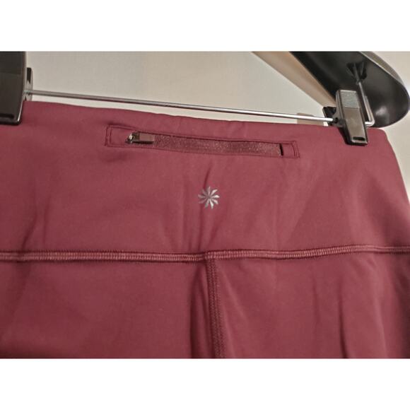 Athleta Asym Colorblock Tights Women's XS Red 7/8 Plush SuperSonic Activewear - Picture 9 of 14
